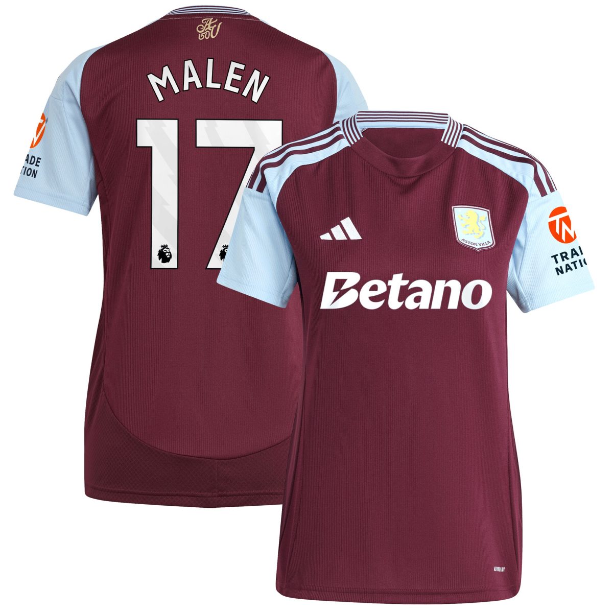 AVFC AVFC AVFC AVFC aston villa adidas home shirt 2024-25 – womens with malen 17 printing – Exclusive Aston Villa Collection – Exclusive Aston Villa Collection – Exclusive Aston Villa Collection - Exclusive Aston Villa Collection